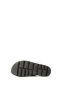 Lofina Gas Black Leather Slider Sandals