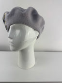 Rabionek Beret With Flower In Pale Grey