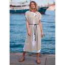 Henriette Steffenson Long Sleeveless Cardigan in Sand
