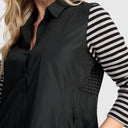 Alembika Taffeta Dress With Striped Sleeve In Black