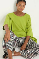 Luukaa Clarisse Linen Trousers In Black And White Check