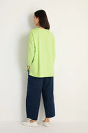 Sahara Lime Cotton Jersey Relaxed Top