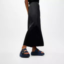 Fitflop Gen-FF Max Buckle Two-Bar Denim Slides In Dark Denim