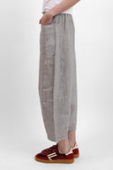Clemente Sopa Trousers Light Grey Linen Bubble Pants