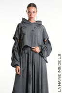 La Haine Hooded Sweat Shirt in Grey