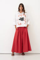 Bize Gavdos Pansy Print Shirt In Cream And Rose