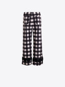 Vilagallo Black And Cream Checked Trousers