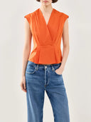 Marella Mllbazar Top-Woven Waistcoat In Orange