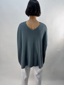 KnitKnit Oversized Cardigan In Grey/Petrol
