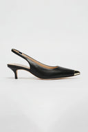 Marella PAPERO Black Kitten Heel Sling Back Shoes