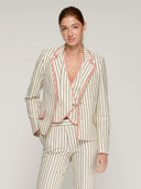 Vilagallo Cream Jacket With Navy Stripe