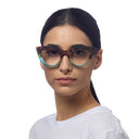 OKKIA Claudia big Cat Eye Reading Glasses In Havana Blue
