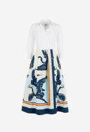 Sara Roka Dress In Blue Heron And White