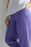 Sahara Linen Tulip Hem Bubble Trouser in Dahlia