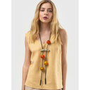 Indira Dyed Horn Bead Necklace In Orange/Yellow
