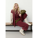 Henriette Steffensen Patchwork top With Scarf In Bordeaux/Kit/Moss