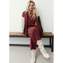 Henriette Steffensen Patchwork top With Scarf In Bordeaux/Kit/Moss
