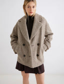 Marella Fantino Short Cheveron Coat in Brown