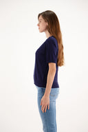Maud & Sacha Navy Short Sleeved Jumper