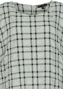 Kozan White Short Sleeve Dress With Black Check