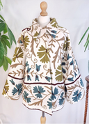 EDL Bol Suzani Bolero Jacket In Kakhi Multi