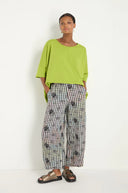 Luukaa Clarisse Linen Trousers In Black And White Check