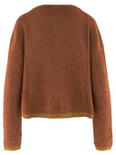 Rundholz Button Cardigan 849 In Bronze Lava Jacquard