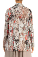 Grizas Edge To Edge Silk Mix Jacket In Stone Multi
