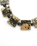 Jianhui Gilded Square Handmade Necklace In Black/Gold or Royal Blue/Gold