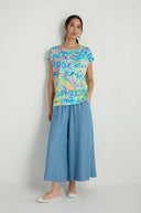 Sahara Summer Confetti Jersey Top In Multi