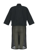 Kozan Cardigan Coat Black With Netting Detail