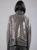 Religion Hailey Turtleneck Grey Marl Sequin Sweater