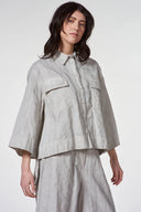 Baci Pin Stripe Jacket In Salt