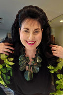 Jianhui Coccoloba Leaf Necklace Black and Green