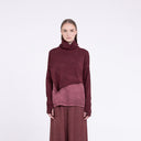 Sanctamuerte Asymmetric Top With High Neckline In Red Amethyst