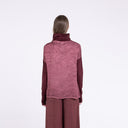 Sanctamuerte Asymmetric Top With High Neckline In Red Amethyst