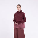 Sanctamuerte Asymmetric Top With High Neckline In Red Amethyst