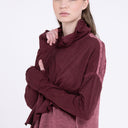 Sanctamuerte Asymmetric Top With High Neckline In Red Amethyst