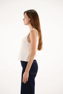 Maud & Sacha 2 Button Vest Knit in Ivory