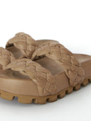 Lofina Sandals Taupe Woven Sliders