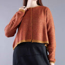 Rundholz Button Cardigan 849 In Bronze Lava Jacquard