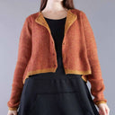 Rundholz Button Cardigan 849 In Bronze Lava Jacquard