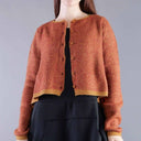 Rundholz Button Cardigan 849 In Bronze Lava Jacquard