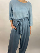 OSKA Pinstripe Linen Trousers with Tie Belt in Air