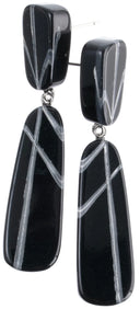 Zsiska Silver/Black Drop Earrings