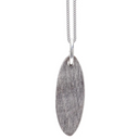 Branch Small Oval Grey Pendant on Silver Chain