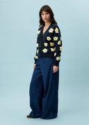 FRNCH Bergenia Cardigan in Navy Blue
