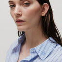 2NDDAY  Renta Sky Blue Shirt With Navy And White Pin Stripe