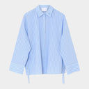 2NDDAY  Renta Sky Blue Shirt With Navy And White Pin Stripe