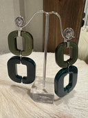 XAVIER-DEROME Double Earrings Sage/Petrol